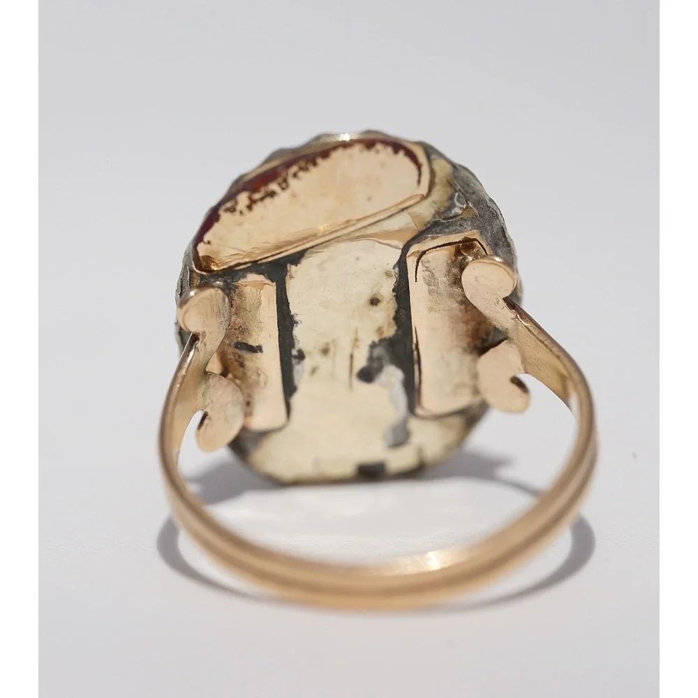 Victorian Antique 14k Solid Yellow Gold Flower Natural Citrine Ring Size 6.5 5g